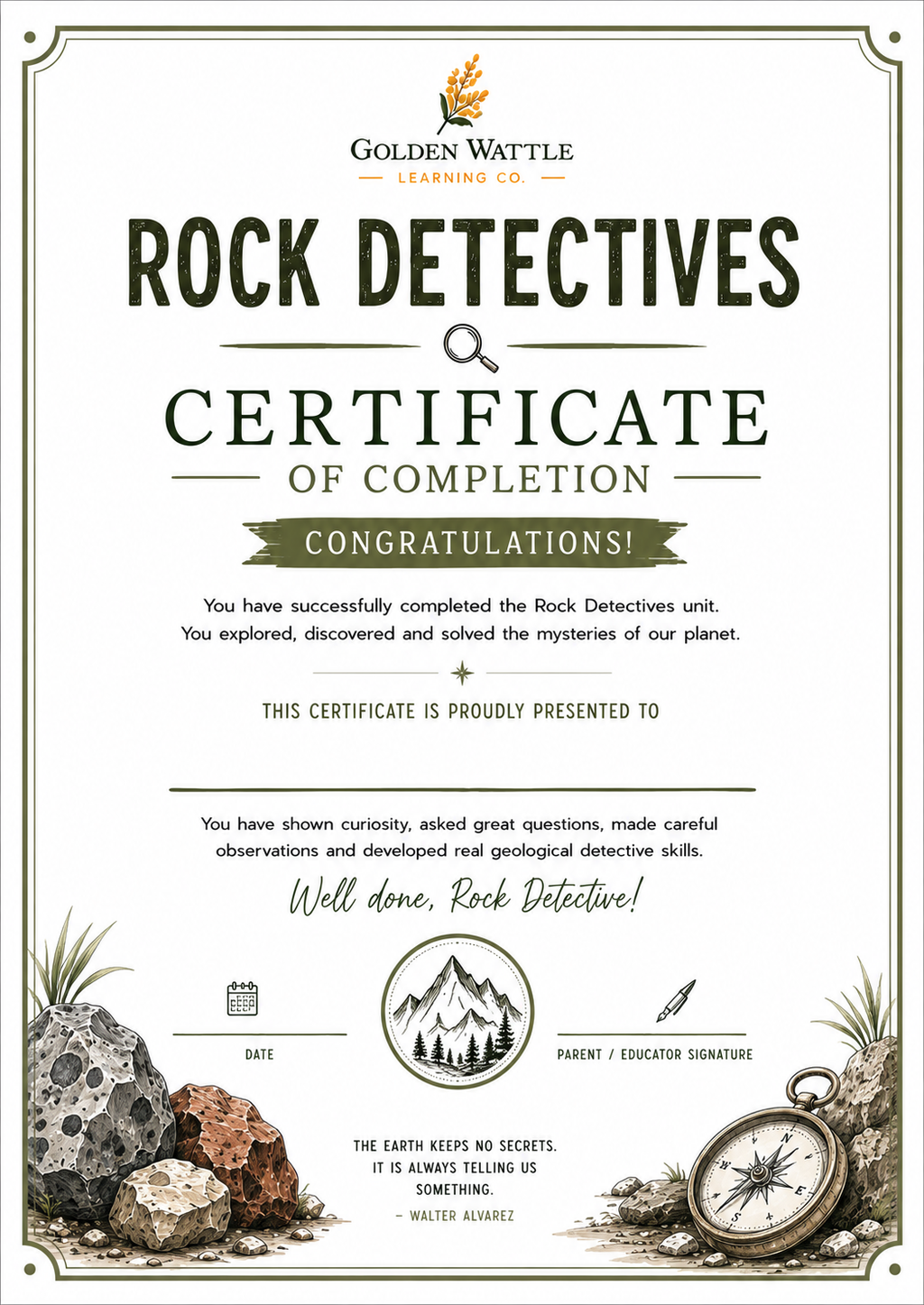 Rock Detectives – Geology Mini Unit Study | Ages 8–12